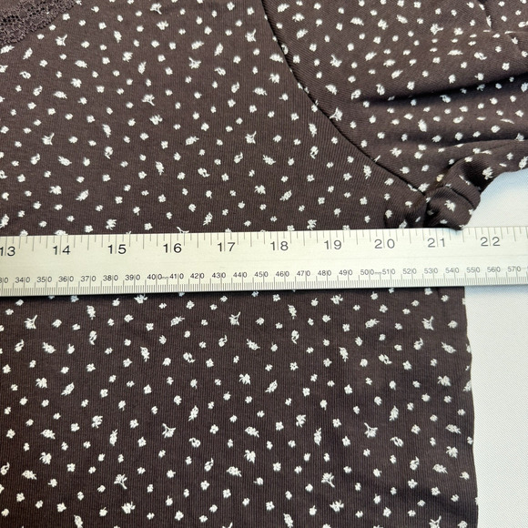 Pink Republic Ribbed Long Sleeve T-Shirt Junior's Plus Size 2X Plum Ditsy - Picture 4 of 8